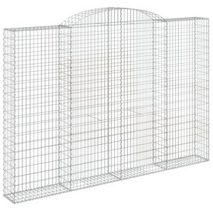 vidaXL &iacute;ves horganyzott vas gabion kos&aacute;r 300 x 30 x 200/220 cm