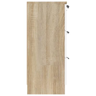vidaXL fehér és sonoma-tölgy szerelt fa tálalószekrény 60 x 30 x 70 cm