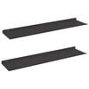 vidaXL Lebegő polc 2 db Fekete 80 x 18 x 2,5 cm Ac&eacute;l