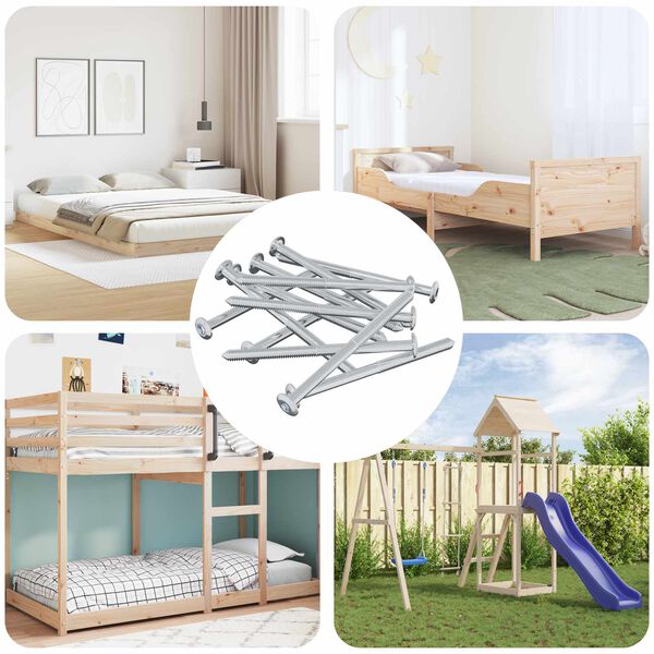 vidaXL Csavar 12 pcs Ez&uuml;st M6 x 85 mm Ac&eacute;l