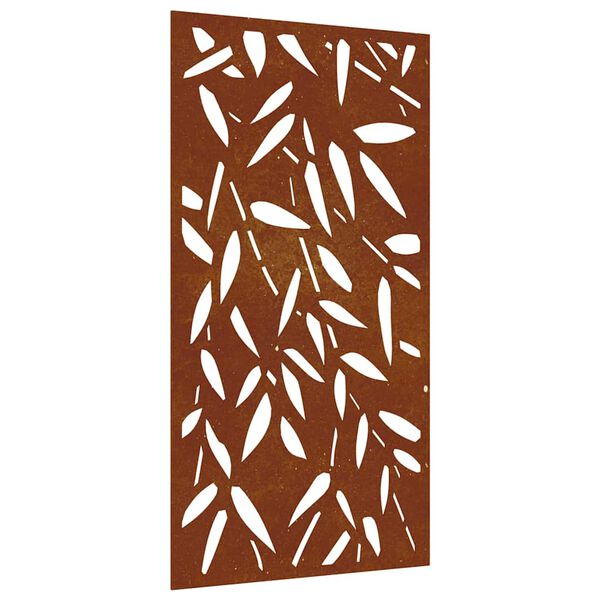 vidaXL bambuszlev&eacute;l-mint&aacute;s corten ac&eacute;l kerti fald&iacute;sz 105 x 55 cm