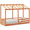 vidaXL viaszbarna t&ouml;m&ouml;r fenyőfa gyerek&aacute;gy tetővel 75 x 190 cm