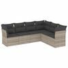vidaXL 6 r&eacute;szes vil&aacute;gossz&uuml;rke polyrattan kerti &uuml;lőgarnit&uacute;ra p&aacute;rn&aacute;kkal