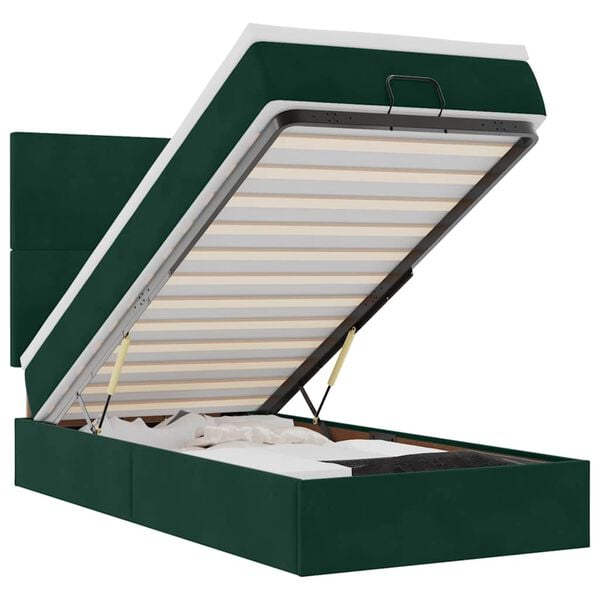 vidaXL Ottom&aacute;n &aacute;gykeret matracokkal s&ouml;t&eacute;tz&ouml;ld 90x190cm b&aacute;rsony