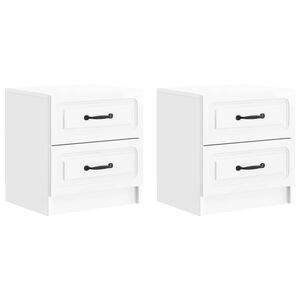 vidaXL &Eacute;jjeliszekr&eacute;ny 2 pcs Magasf&eacute;nyű Feh&eacute;r 43 x 34,5 x 44,5 cm