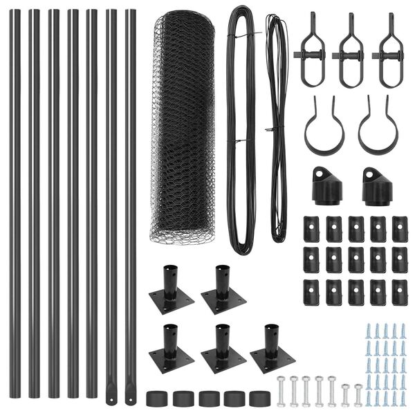 vidaXL Kerítésoszlop Szürke 10 x 0,5 m (13 mm háló) Acél és PVC