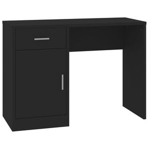 vidaXL fekete faanyag fi&oacute;kos/rekeszes &iacute;r&oacute;asztal 100x40x73 cm