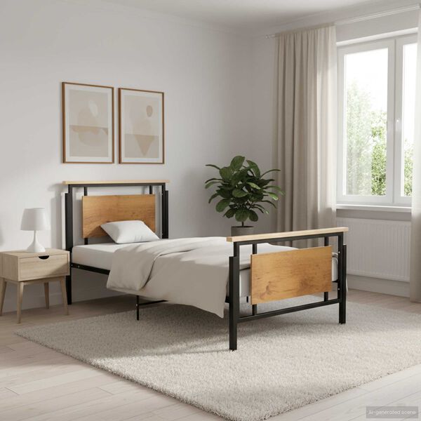 vidaXL fém ágykeret 90 x 200 cm