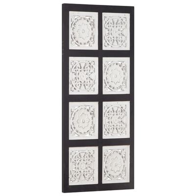 vidaXL fekete és fehér kézzel faragott fali panel MDF 40 x 80 x 1,5 cm