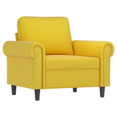 vidaXL 3 részes sárga bársony ülőgarnitúra párnákkal
