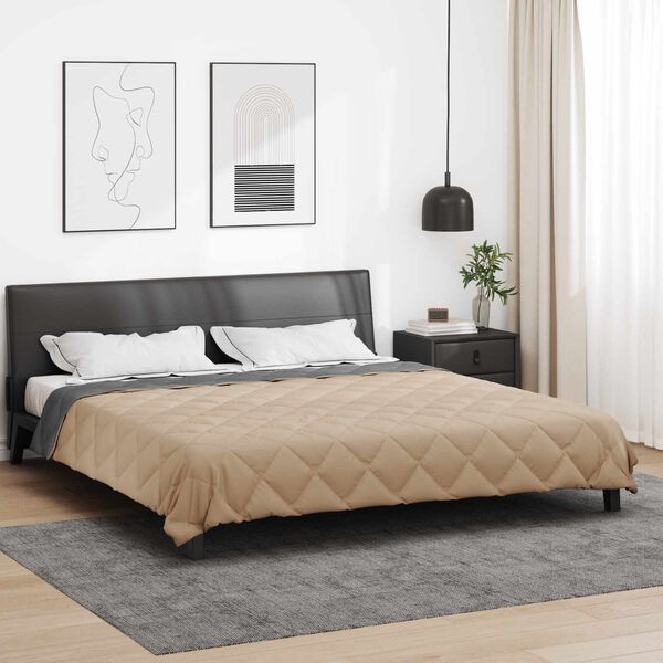 vidaXL Ny&aacute;ri Takarm&aacute;ny Antracit &eacute;s Taupe 220 x 260 cm Mikrosz&aacute;l