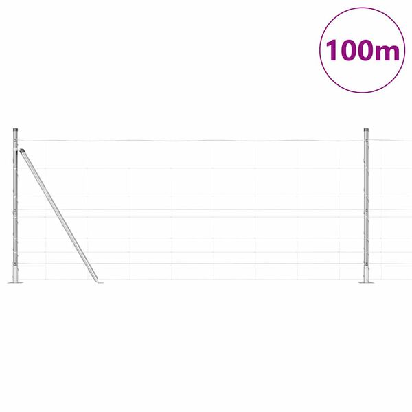 vidaXL Ker&iacute;t&eacute;soszlop Galvaniz&aacute;lt 100 x 1 m Ac&eacute;l