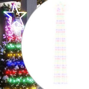 vidaXL sz&iacute;nes 320 LED-es kar&aacute;csonyfaf&uuml;z&eacute;r 375 cm