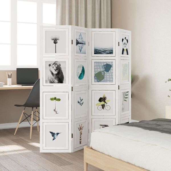 vidaXL 4 paneles feh&eacute;r t&ouml;m&ouml;r cs&aacute;sz&aacute;rfa t&eacute;relv&aacute;laszt&oacute;