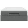vidaXL Ottomán ágykeret matraccal sötét szürke 120x200cm szövet