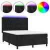 vidaXL fekete b&aacute;rsony rug&oacute;s &eacute;s LED-es &aacute;gy matraccal 140x200 cm