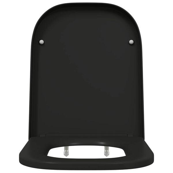 vidaXL WC &uuml;lőke Fekete 44,5 x 35 x 3,6 cm Duroplast