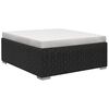 vidaXL 13 r&eacute;szes fekete polyrattan kerti b&uacute;torszett p&aacute;rn&aacute;kkal