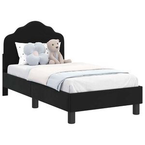 vidaXL Gyerek&aacute;gy keret fejt&aacute;ml&aacute;val Fekete 70 x 140 cm B&aacute;rsony