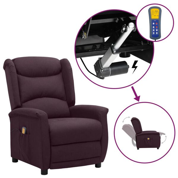 vidaXL lila sz&ouml;vet fel&aacute;ll&aacute;st seg&iacute;tő massz&aacute;zsfotel