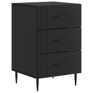 vidaXL &Eacute;jjeliszekr&eacute;ny fi&oacute;kkal Fekete 43 x 41 x 66,5 cm Szerelt Fa