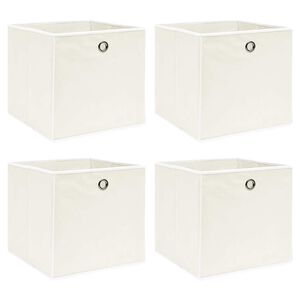 vidaXL 4 db feh&eacute;r sz&ouml;vet t&aacute;rol&oacute;doboz 32 x 32 x 32 cm