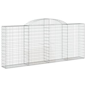 vidaXL &iacute;ves horganyzott vas gabion kos&aacute;r 300 x 30 x 120/140 cm
