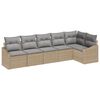 vidaXL Kerti Kanap&eacute; Szett 6 pcs Beige &eacute;s Vil&aacute;gossz&uuml;rke polirattan