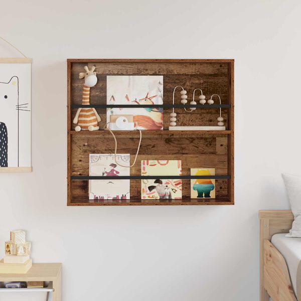 vidaXL Magazin &aacute;llv&aacute;ny polcokkal &Ouml;reg fa 80 x 12 x 70 cm Faanyag