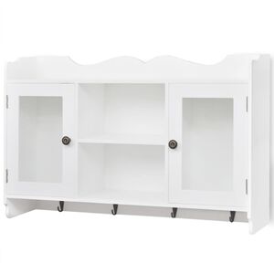 Feh&eacute;r MDF fali k&ouml;nyvpolc/DVD/poh&aacute;r t&aacute;rol&oacute;