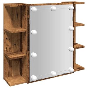 vidaXL antik fa t&uuml;kr&ouml;s szekr&eacute;ny LED-ekkel 70 x 16,5 x 60 cm