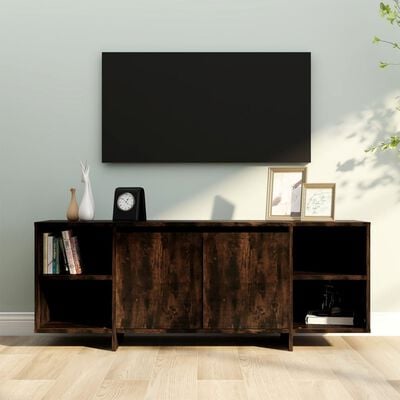 vidaXL füstös tölgyszínű forgácslap TV-szekrény 130 x 35 x 50 cm