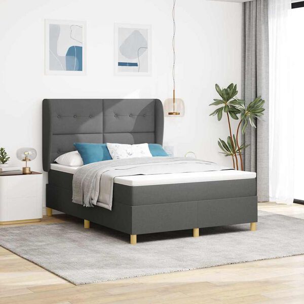 vidaXL Boxspring &aacute;gy matraccal S&ouml;t&eacute;tsz&uuml;rke 90x190 cm Sz&ouml;vet sz&ouml;vet