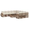 vidaXL Kerti Kanap&eacute; Szett 12 pcs Beige &eacute;s Kr&eacute;msz&iacute;nű polirattan