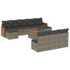 vidaXL 11 r&eacute;szes sz&uuml;rke polyrattan kerti &uuml;lőgarnit&uacute;ra p&aacute;rn&aacute;kkal