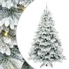 vidaXL Mű kar&aacute;csonyfa 300 LED-del &aacute;llv&aacute;nnyal Feh&eacute;r 210 cm PE &eacute;s PVC