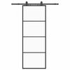 vidaXL fekete ESG &uuml;veg tol&oacute;ajt&oacute; f&eacute;mszerelv&eacute;ny-szettel 76x205 cm