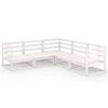 vidaXL 5 r&eacute;szes feh&eacute;r t&ouml;m&ouml;r fenyőfa kerti &uuml;lőgarnit&uacute;ra