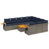 vidaXL 11 r&eacute;szes sz&uuml;rke polyrattan kerti &uuml;lőgarnit&uacute;ra p&aacute;rn&aacute;kkal