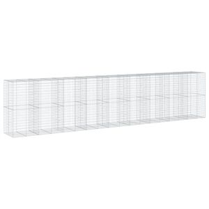 vidaXL horganyzott vas gabion kos&aacute;r fed&eacute;llel 900 x 100 x 200 cm