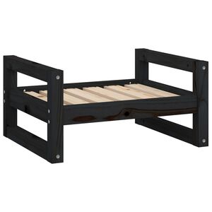 vidaXL fekete t&ouml;m&ouml;r fenyőfa kutya&aacute;gy 55,5x45,5x28 cm
