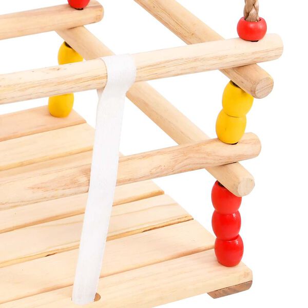 vidaXL tömör fenyőfa babahinta biztonsági övvel