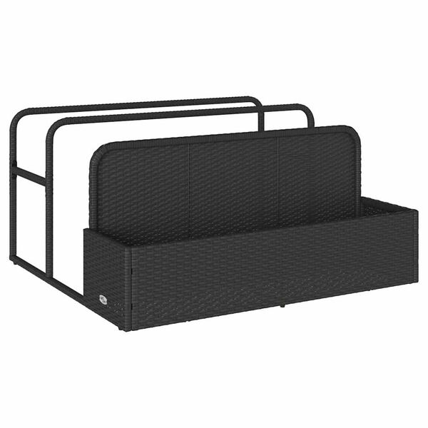 vidaXL fekete polyrattan medence melletti úszótároló 110x100x57 cm