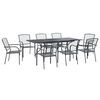 vidaXL Kert &eacute;tkező szett 9 pcs Antracitsz&uuml;rke 212 x 90 x 76 cm