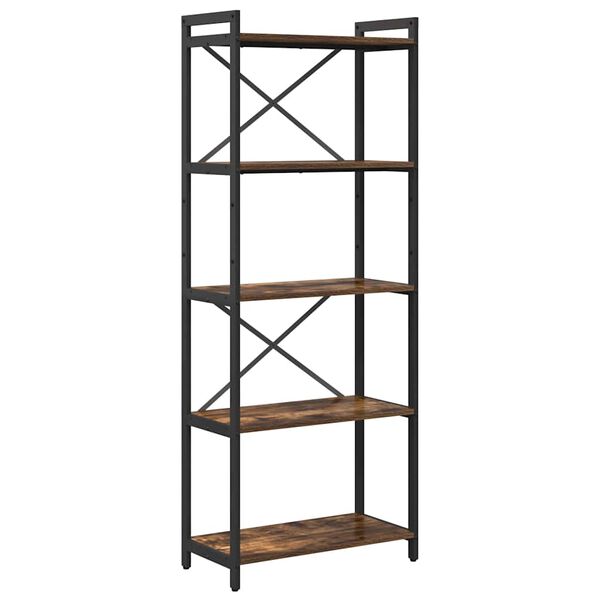 vidaXL K&ouml;nyvespolc F&uuml;st&ouml;lt t&ouml;lgy 60 x 30 x 155 cm Faanyag