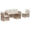 vidaXL Kerti Kanap&eacute; Szett 6 pcs Beige &eacute;s Kr&eacute;msz&iacute;nű polirattan