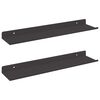 vidaXL Falpolc polcokkal t&aacute;rol&oacute;val 2 pcs Fekete 40 x 8,5 x 2,5 cm