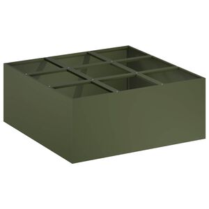 vidaXL Kerti cser&eacute;p Olajz&ouml;ld 100 x 100 x 20 cm Hidegen hengerelt ac&eacute;l