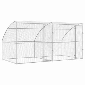 vidaXL Kutyah&aacute;z t&aacute;rol&oacute;val 2 pcs Ez&uuml;st 4 x 2 x 2 m Horganyzott ac&eacute;l