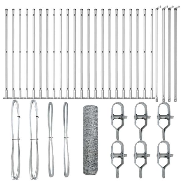 vidaXL Ker&iacute;t&eacute;soszlop Ez&uuml;st 50 x 0,5 m (50 mm h&aacute;l&oacute;) Ac&eacute;l